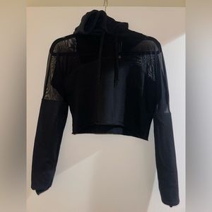 Missguided black crop hoodie